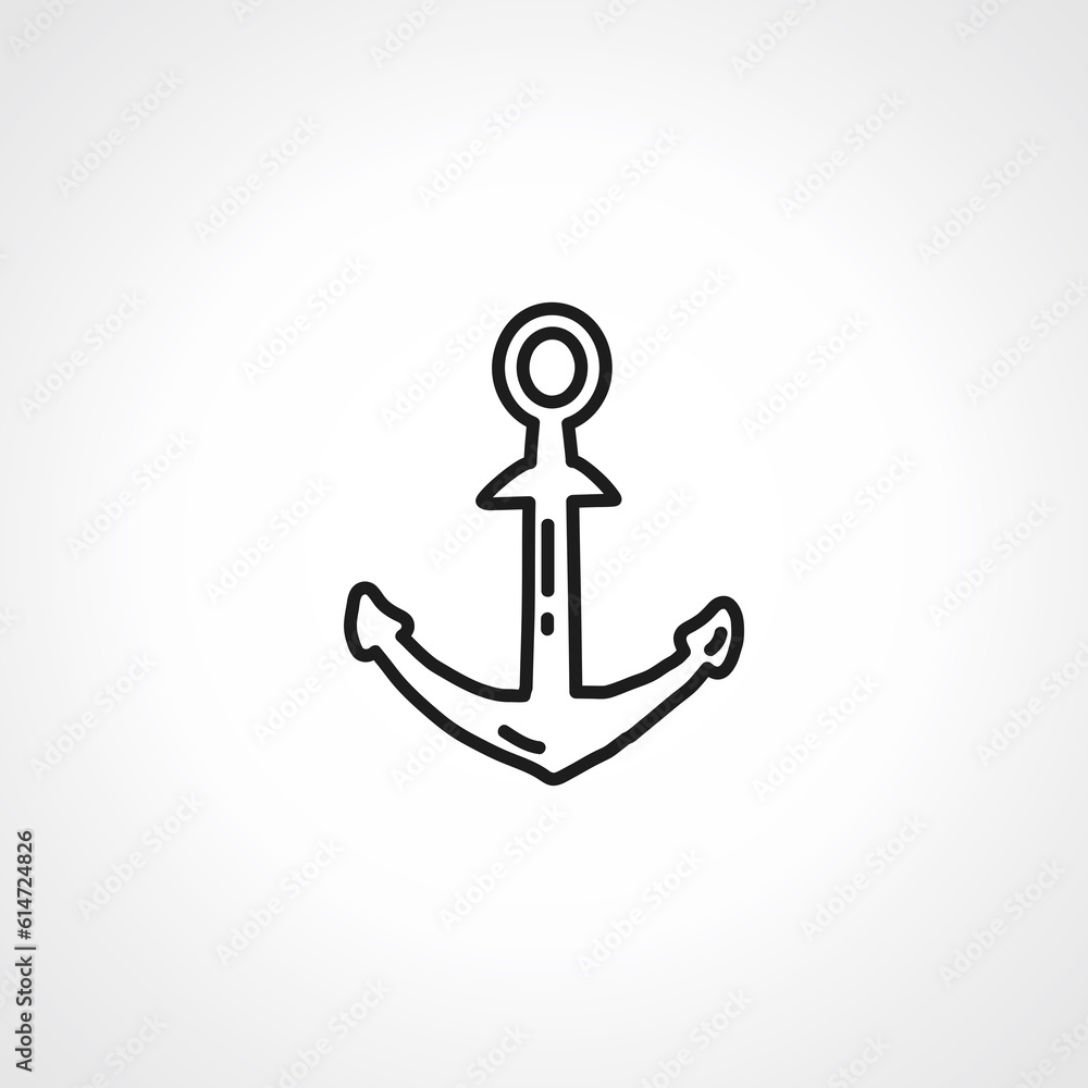 Anchor Line Icon. Anchor outline icon