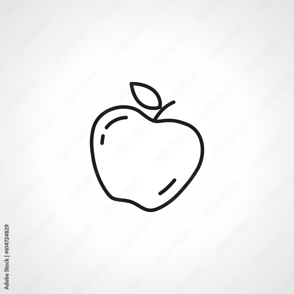 Apple line icon. Apple outline icon Apple line icon. Apple outline icon