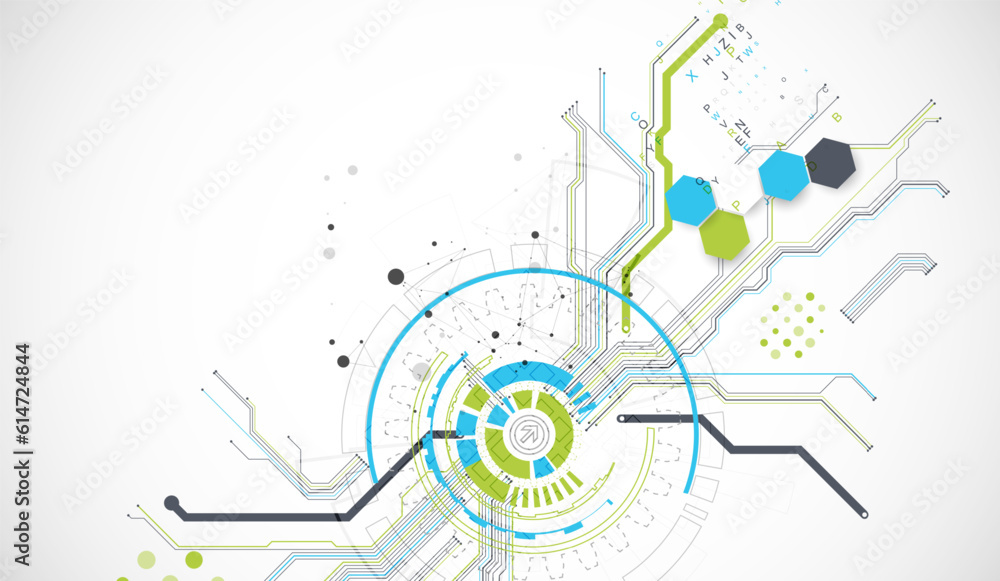 Abstract background with plexus effect. Scientific and technological concept with the use of technical elements formed in the shape of a circle. Abstract background with plexus effect. Scientific and technological concept with the use of technical elements formed in the shape of a circle.