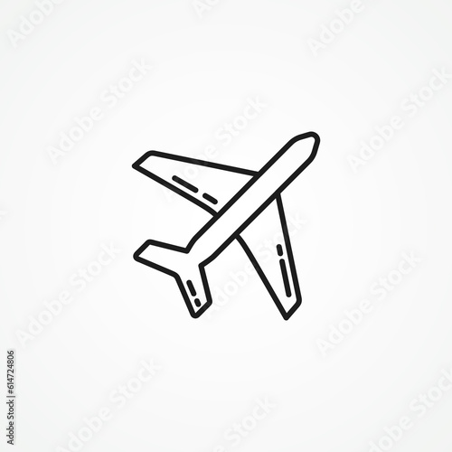 plane line icon on white background