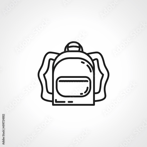 Backpack icon. school bag linear icon.