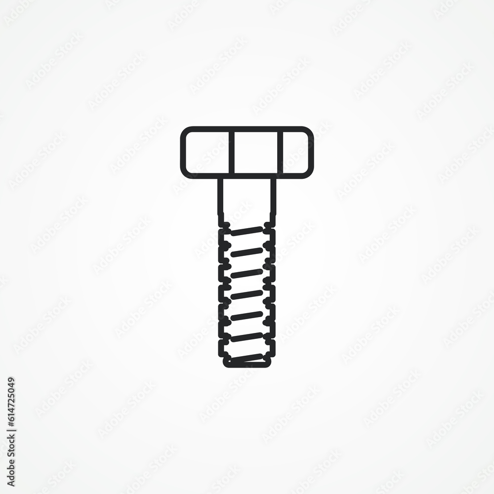 nut tool line icon. Bolt and nut outline icon. nut tool line icon. Bolt and nut outline icon.