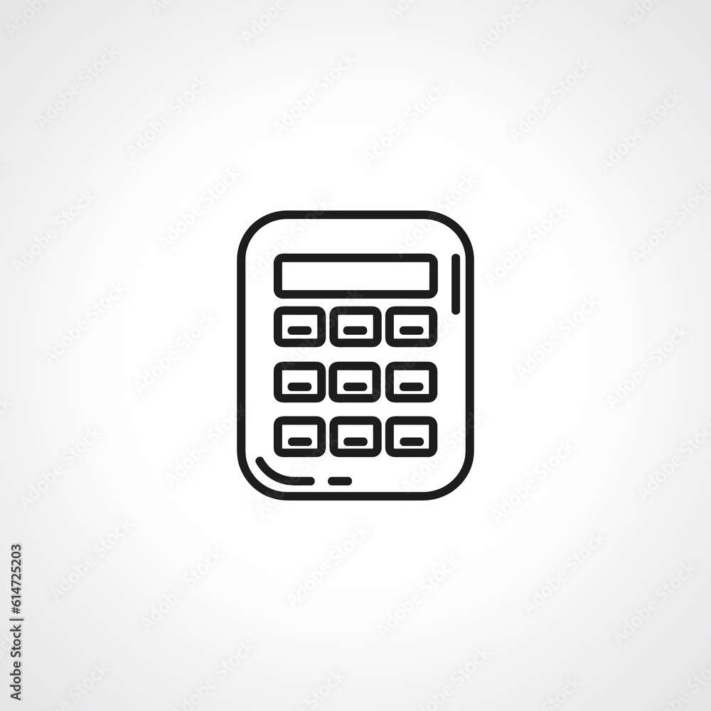 Calculator line icon. Calculator outline icon Calculator line icon. Calculator outline icon