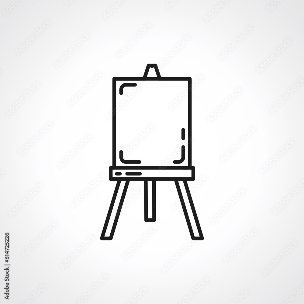 art canvas line icon. Easel stand for art canvas outline icon. art canvas line icon. Easel stand for art canvas outline icon.