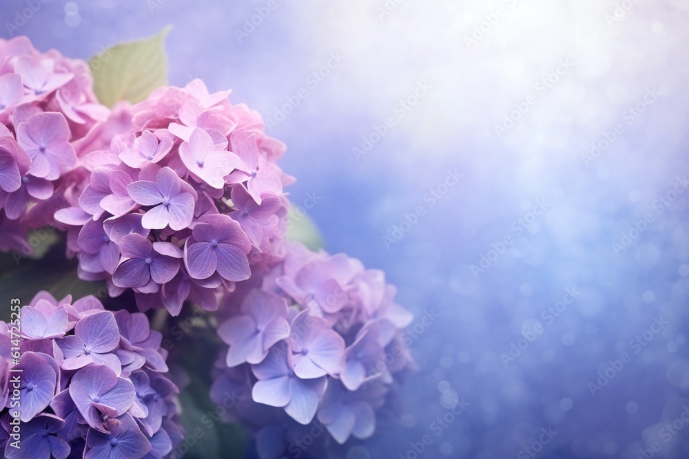 Hydrangea floral soft background with empty copy space Generative AI Hydrangea floral soft background with empty copy space Generative AI