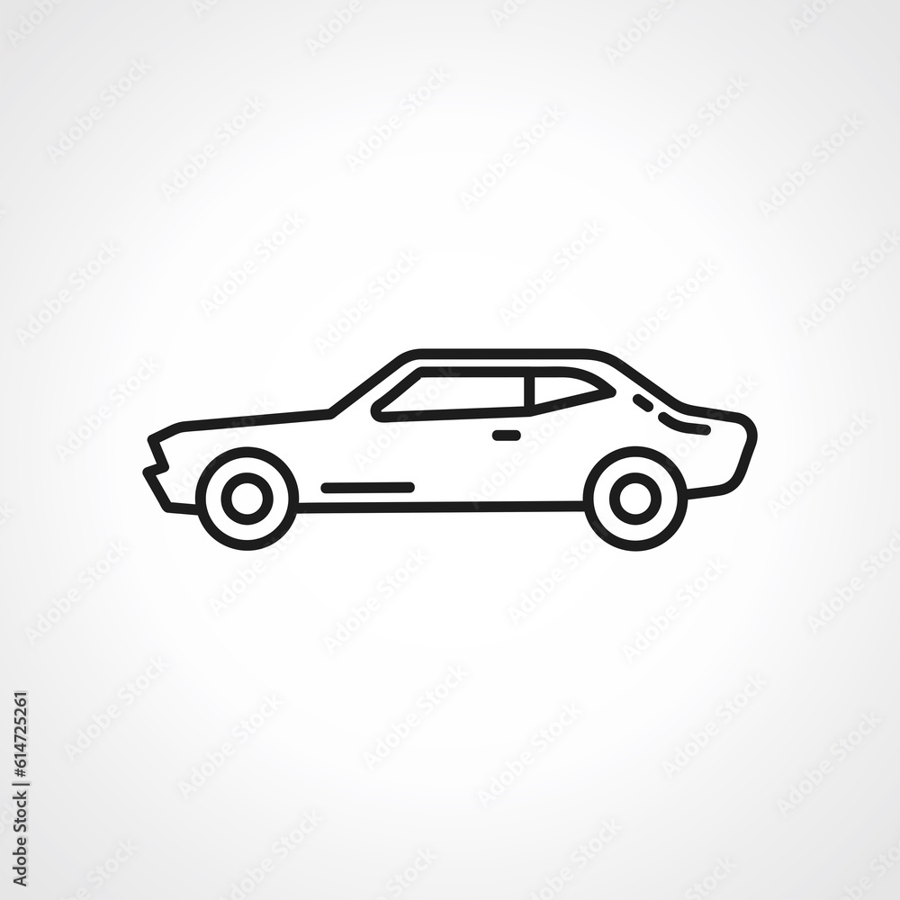 Car line icon. coupe car outline icon.