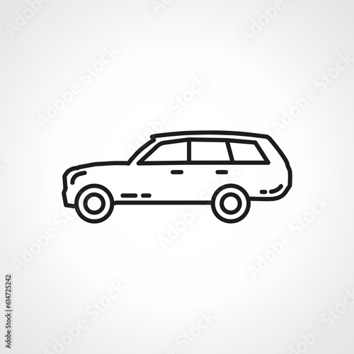 Car line icon. family car outline icon. © Gunel