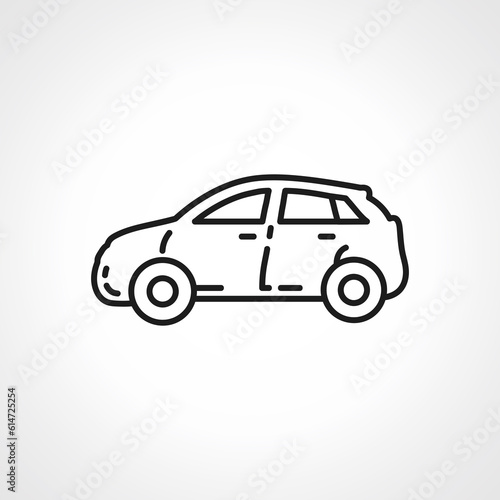 Car line icon. family car outline icon. © Gunel