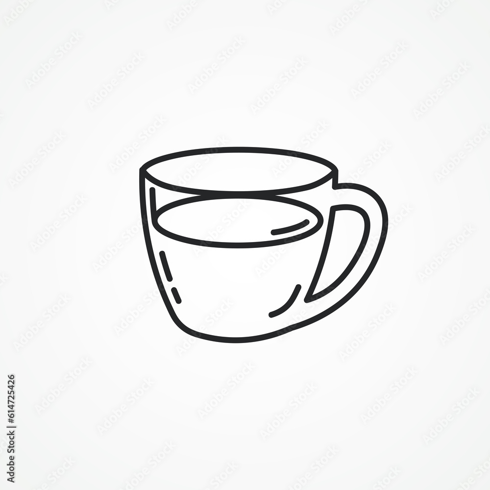 Cup of coffee line icon. Cup of coffee outline icon. Cup of coffee line icon. Cup of coffee outline icon.