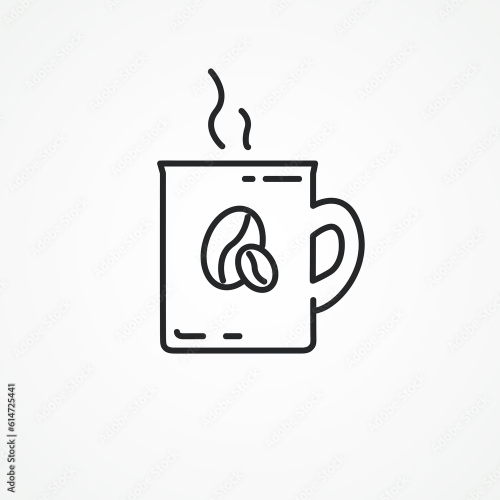 Cup of coffee line icon. Cup of coffee outline icon. Cup of coffee line icon. Cup of coffee outline icon.