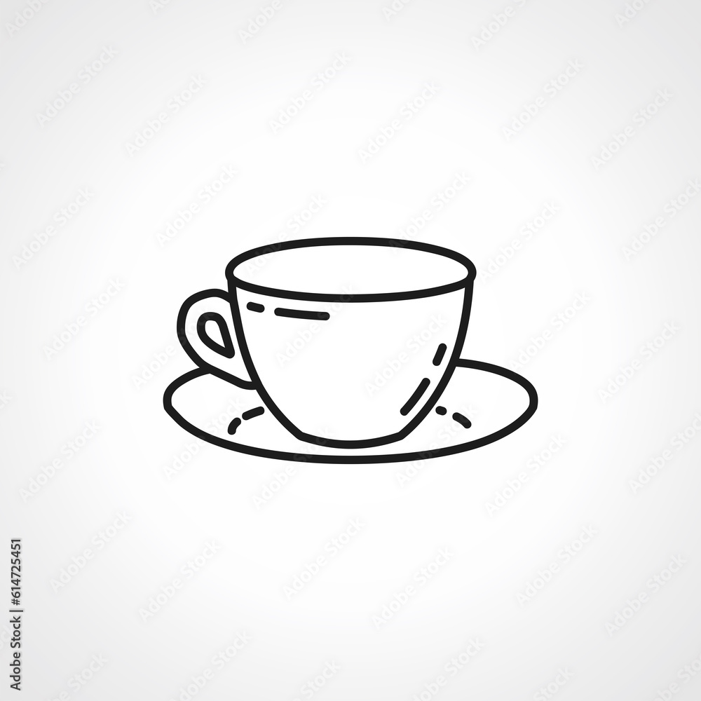 Cup of coffee icon. Cup of hot drink linear icon Cup of coffee icon. Cup of hot drink linear icon