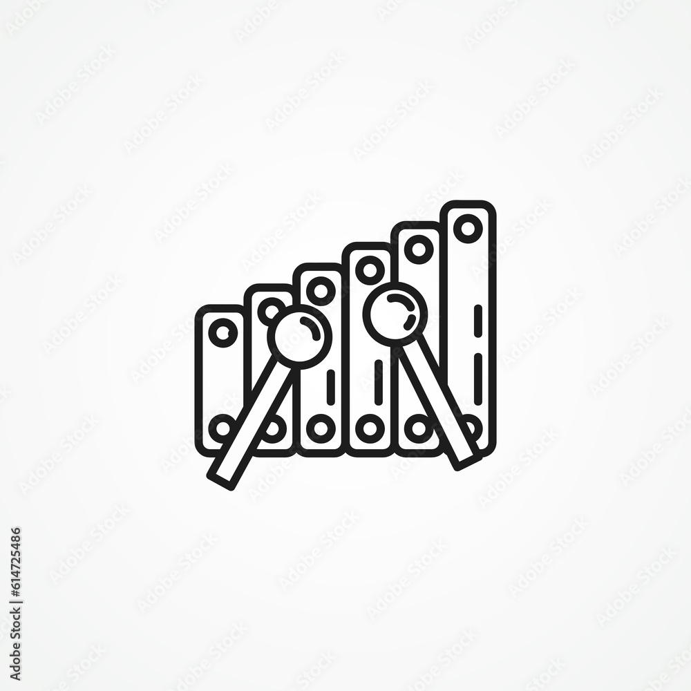 xylophone line icon. Children's xylophone web linear icon. xylophone line icon. Children's xylophone web linear icon.