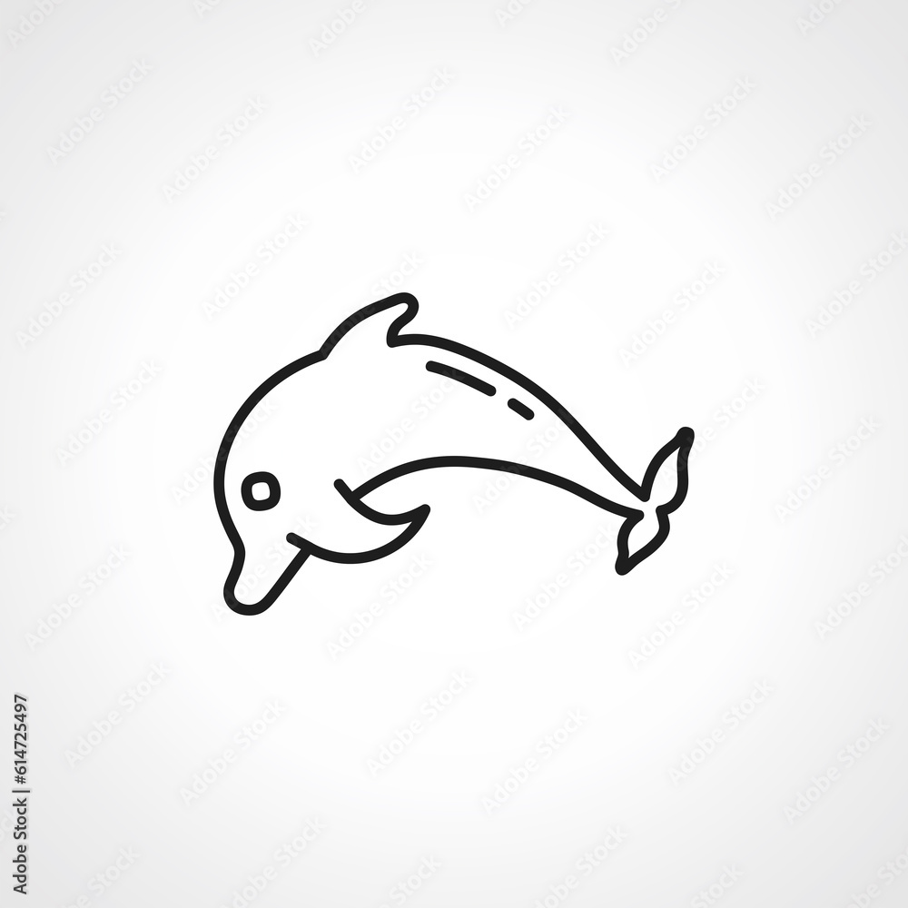 dolphin line icon. dolphin outline icon dolphin line icon. dolphin outline icon