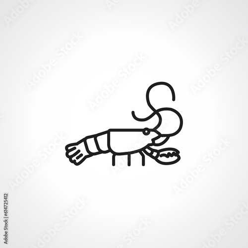 Crayfish crawfish lobster line icon. Crayfish outline icon