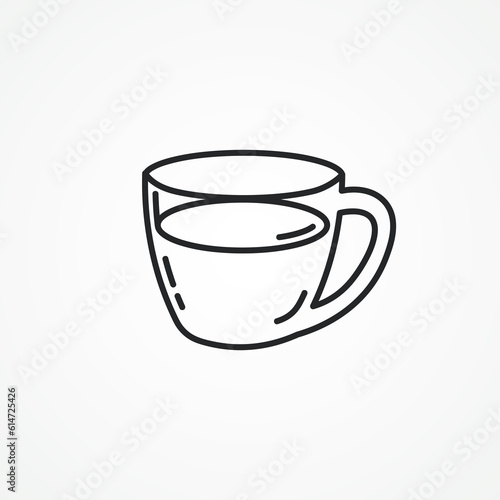 Cup of coffee line icon. Cup of coffee outline icon.