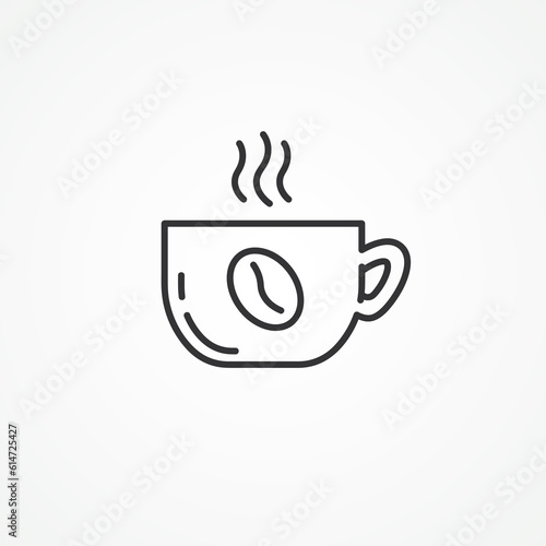 Cup of coffee line icon. Cup of coffee outline icon.