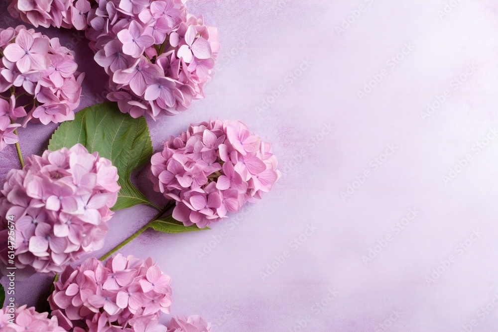 Hydrangea floral soft background with empty copy space Generative AI Hydrangea floral soft background with empty copy space Generative AI