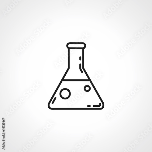 beaker vector thin line icon. laboratory flask linear icon. photo