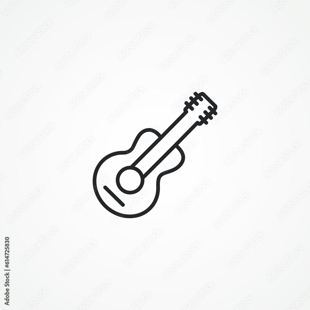Guitar line icon. classic guitar line icon. Guitar line icon. classic guitar line icon.