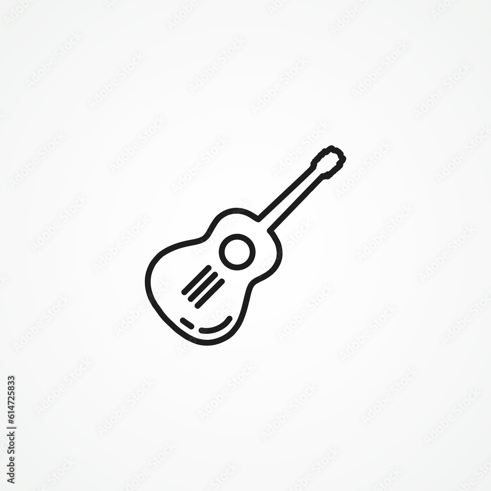 Guitar line icon. classic guitar web linear icon. Guitar line icon. classic guitar web linear icon.