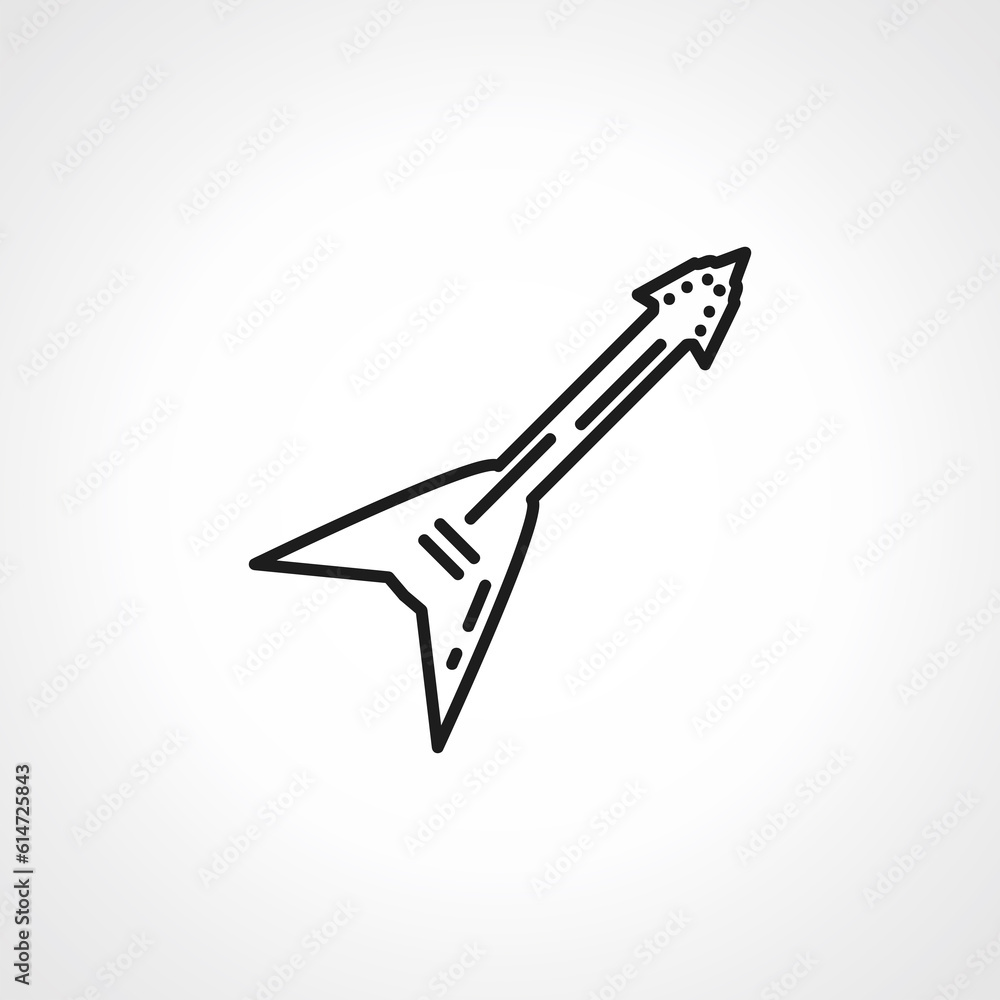 electric guitar line icon. electric guitar web linear icon. electric guitar line icon. electric guitar web linear icon.