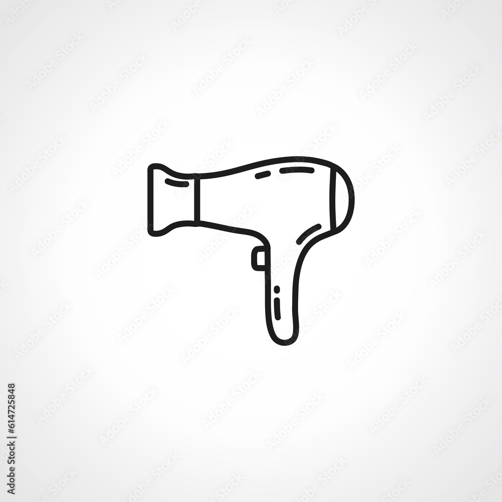 Hair dryer line icon. hairdryer outline icon. Hair dryer line icon. hairdryer outline icon.