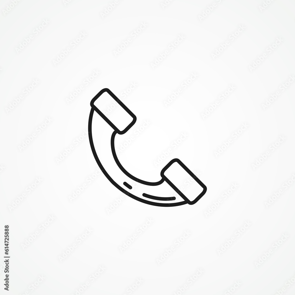 phone outline icon, handset line icon. phone outline icon, handset line icon.