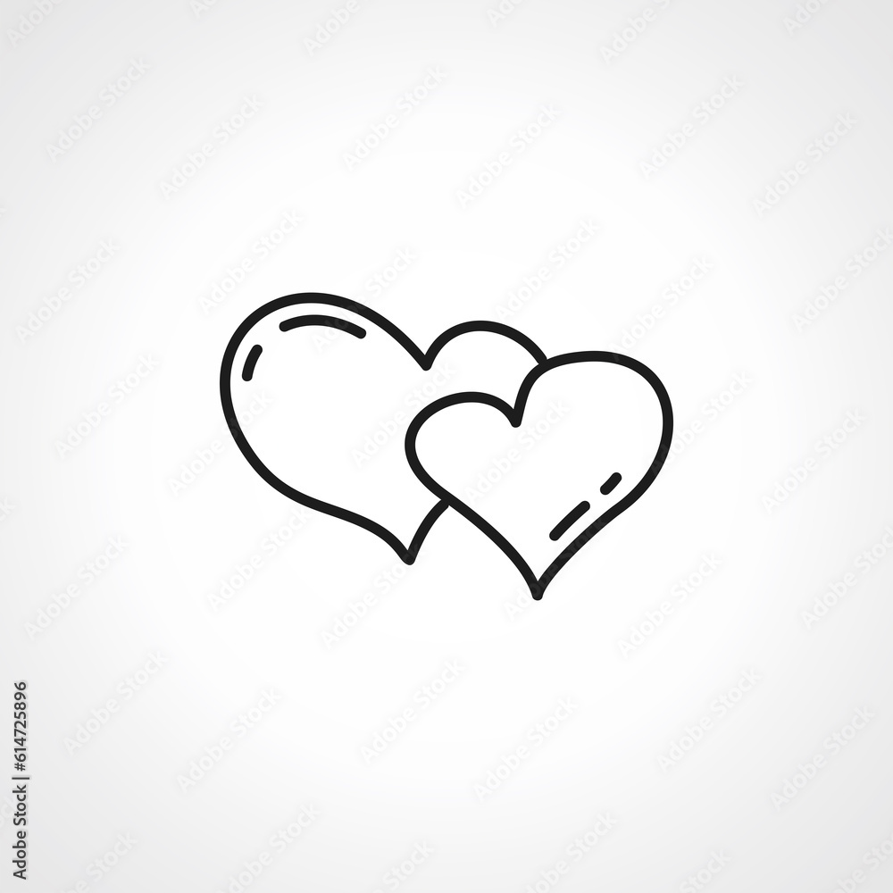 Heart line icon. hearts love web linear icon. Heart line icon. hearts love web linear icon.