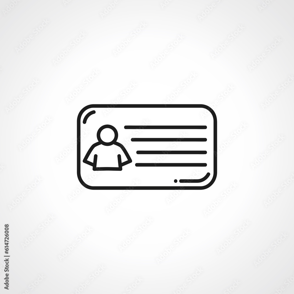 Id card outline icon. Identificationlinear card simple outline icon. id badge icon Id card outline icon. Identificationlinear card simple outline icon. id badge icon