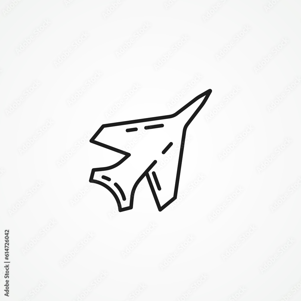 jumbo jet line icon. military aircraft outline icon. jumbo jet line icon. military aircraft outline icon.