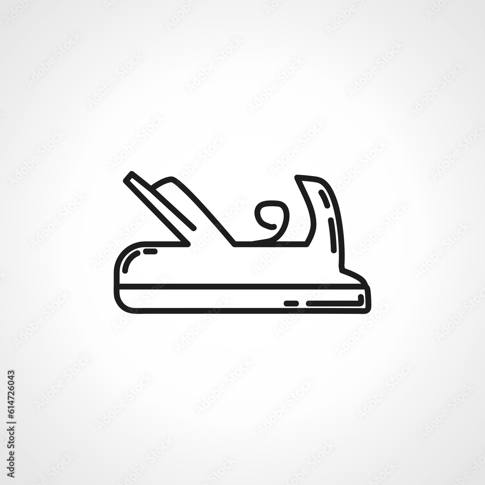 jointer plane line icon, jack plane linear icon. jointer plane line icon, jack plane linear icon.