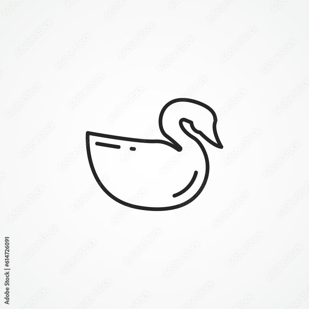 Fototapeta premium Swan line icon. Swan bird line icon.