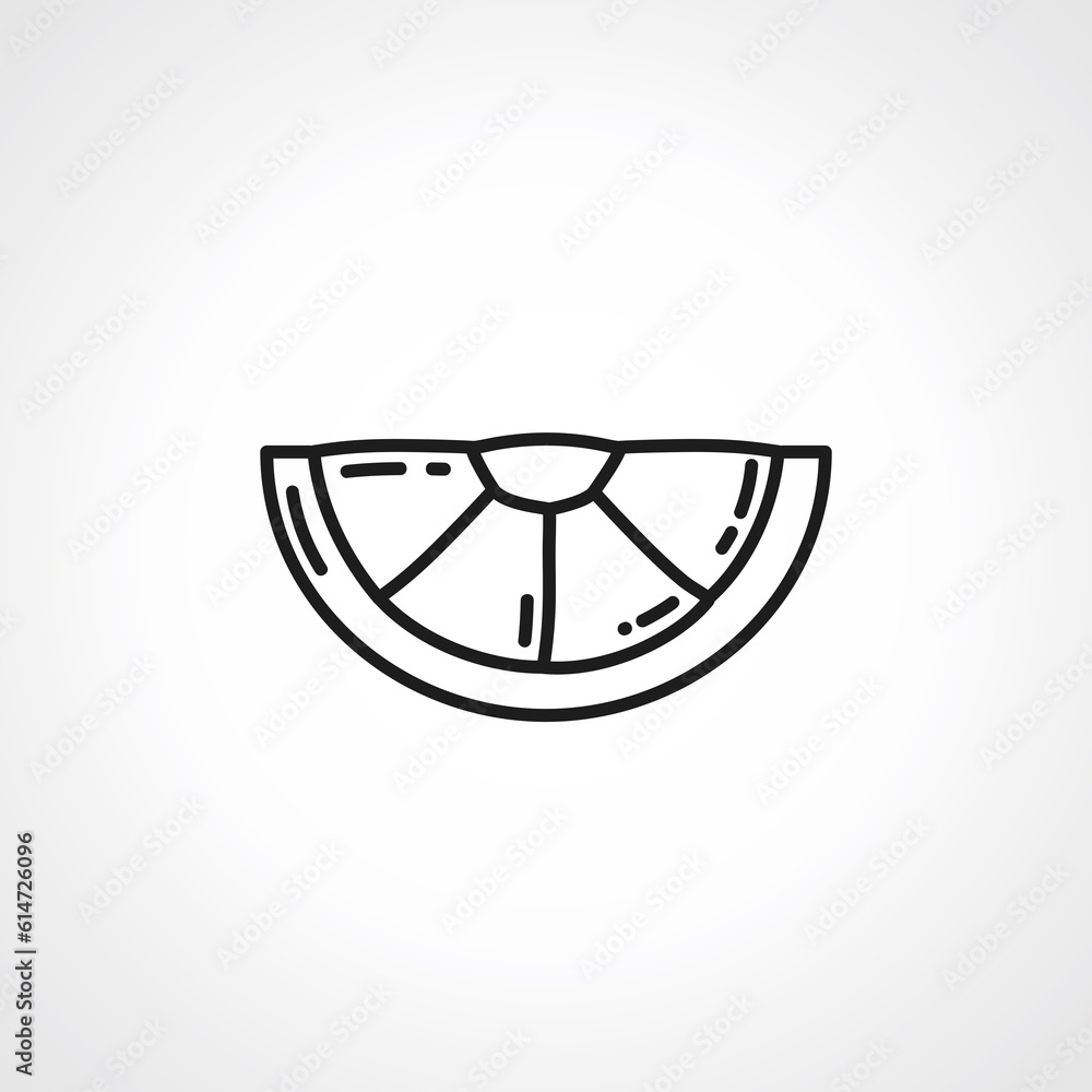 Lemon slice line icon. Lemon slice linear icon Lemon slice line icon. Lemon slice linear icon