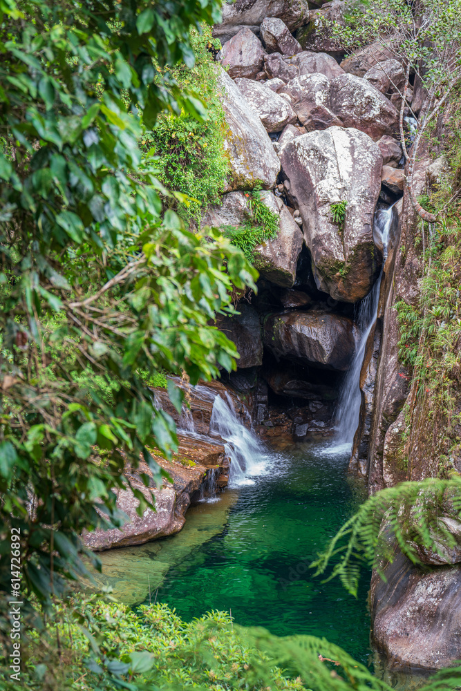 Fototapeta premium Hidden Secret Among Rocks and Jungle in Caparao: Tapires' Well