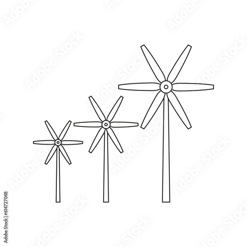 Wind turbine, a mechanism that generates environmentally friendly electricity on a white background.