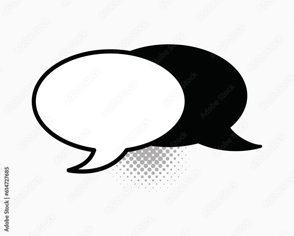 Blank text comic black speech bubbles in pop art style Blank text comic black speech bubbles in pop art style
