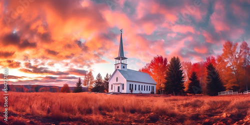 church in autumn © Muhammad