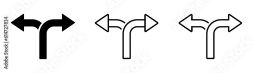 Choice vector icons. Alternate Route line and filled Symbols