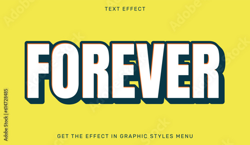 Forever editable text effect in 3d style. Text emblem for advertising, brand or business logo