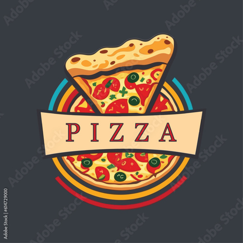 Vector pizza shape logo template