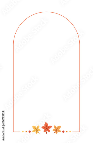 Cute Autumn Leaves Frame Border Template. Can be used for shopping sale, promo poster, banner, flyer, invitation, website or greeting card. Vector illustration