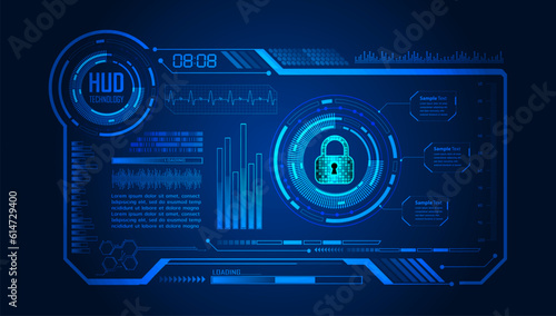 hud cyber circuit future technology concept background