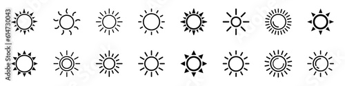 Sun icon vector isolated, sun symbol.
