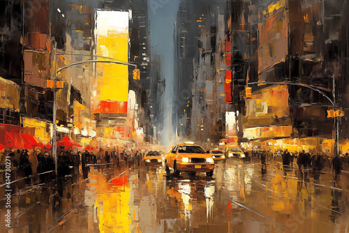 Nighttime Painting of Times Square, New York