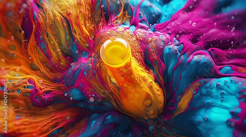 Eye-catching abstract background with vibrant colors and fluid shapes "Generative AI"