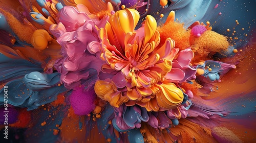 Eye-catching abstract background with vibrant colors and fluid shapes "Generative AI"