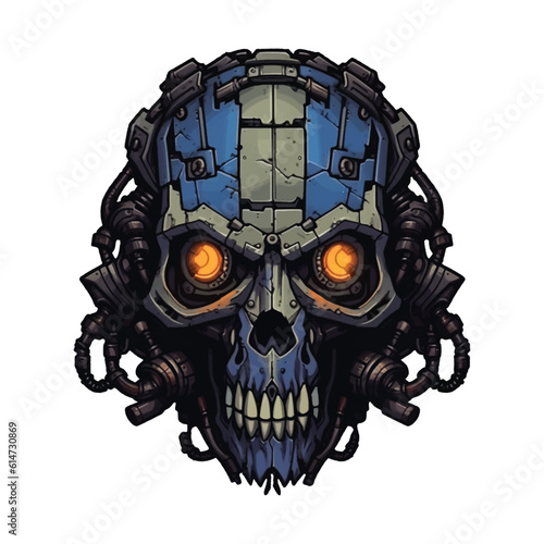 Robot Skull cyborg astronaut Mascot Logo, Ideal for Sport and e-Sport Teams, Illustration Vector Graphic art