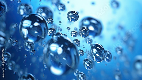 Blue water made out of air bubbles for background or wallpaper