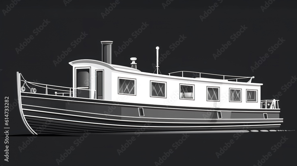 Obraz premium Emblem template with ship, nautical logo, generative AI.