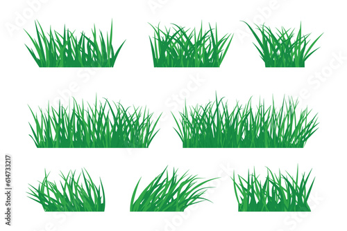 Cartoon grass design set, bunches various sizes
